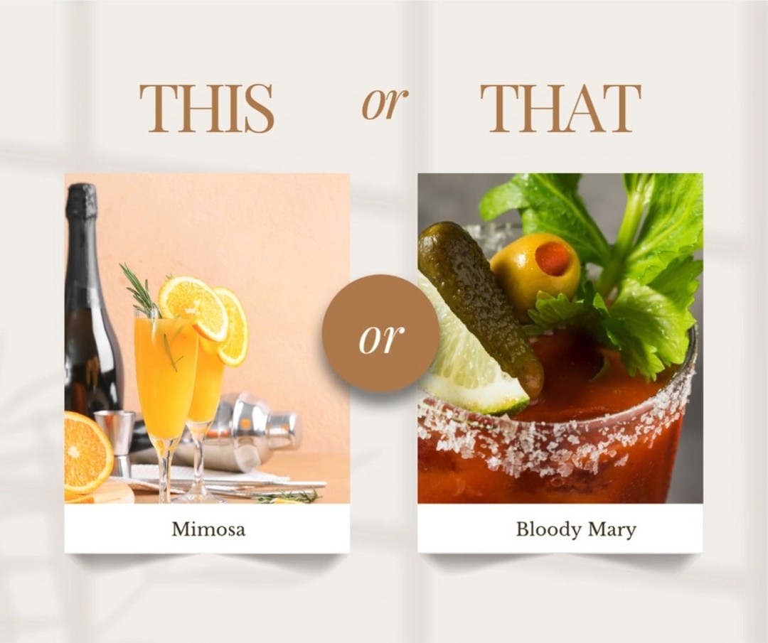 It's a Thirsty Thursday This or That! When you brunch this Sunday, what will you be sipping on? Mimosas (this) or Bloody Marys' (that)?

#thisorthat #sundayfunday #sundaybrunchvibes #indieromancebooks #indieauthor #smalltownromancebooks, #steamyreads, #spicybooks,