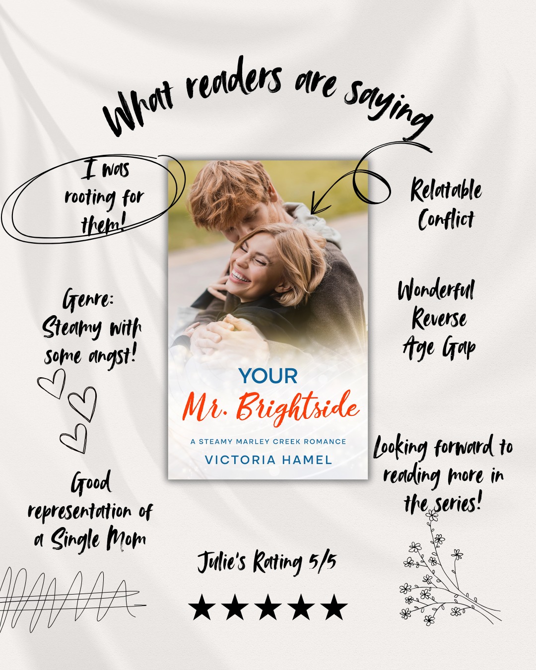 Thank you so much for your review, Julie! It made my day! 
#steamybookrec #romancelandia #smalltownromancebooks #indieromanceauthor
#reverseagegaptrope