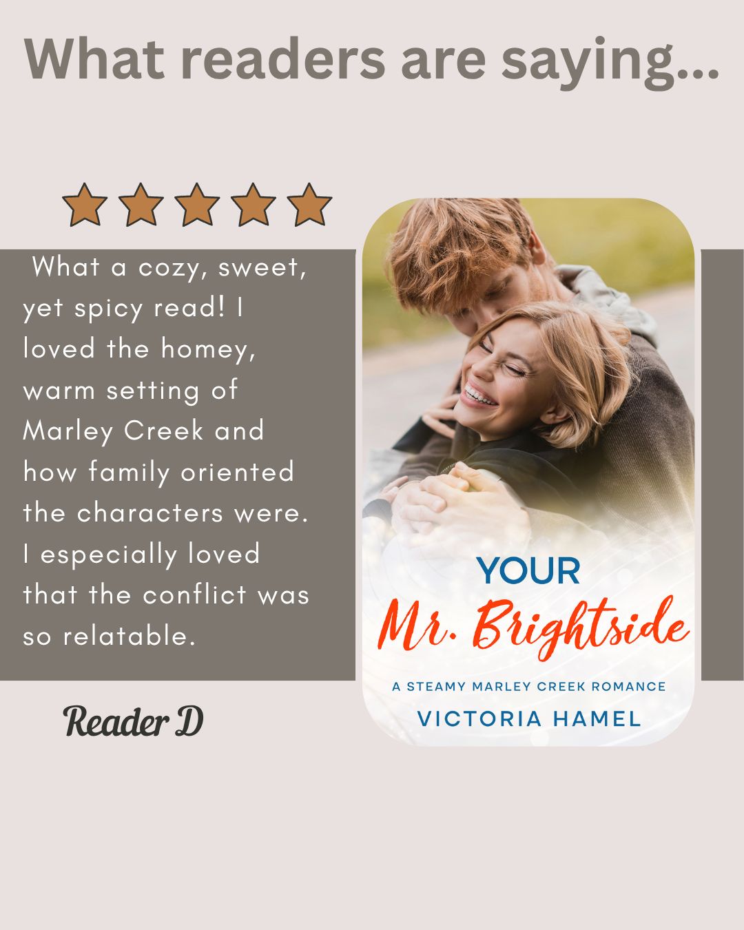 Thank you so much for your lovely review, D! Nothing makes a writer happier than when someone enjoys their book! And it's like icing on the cake when a reader gives a review! #grumpysunshinetrope #smalltownromancerecs #indieauthorsupport #steamysmalltownromance #reverseagegapromance